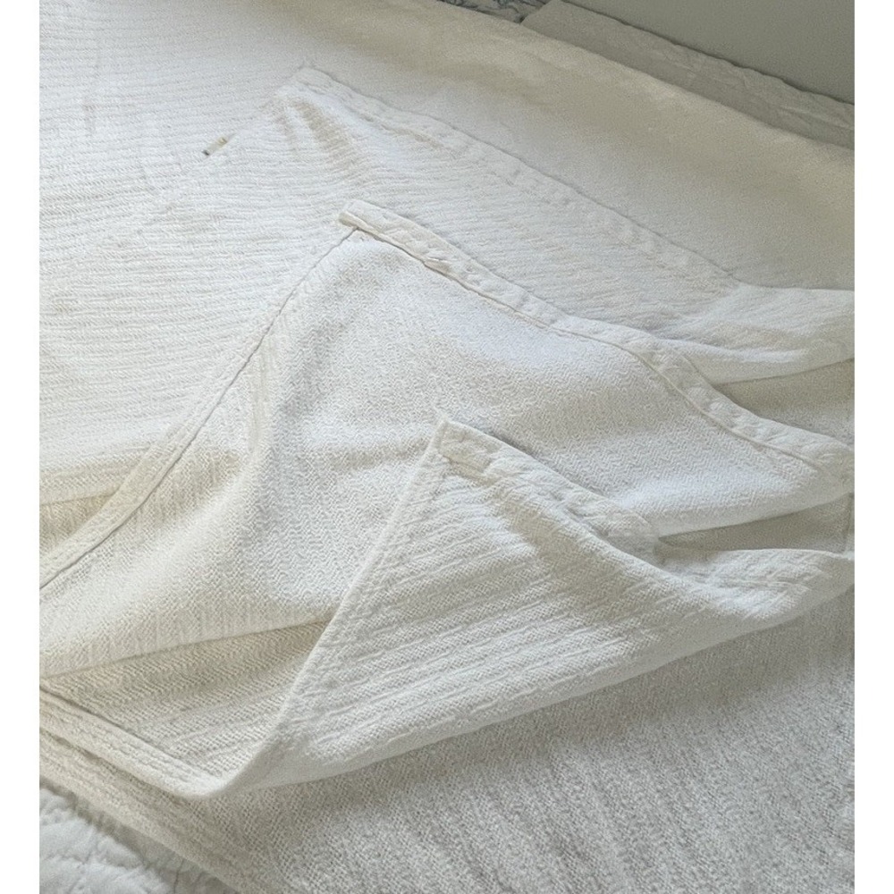 Vintage Fieldcrest Royal Velvet White Woven Cotton Full Queen Blanket Made USA - Picture 13 of 13